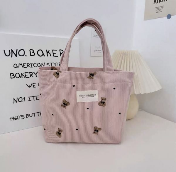 The Blush Teddy Bow Tote Bag