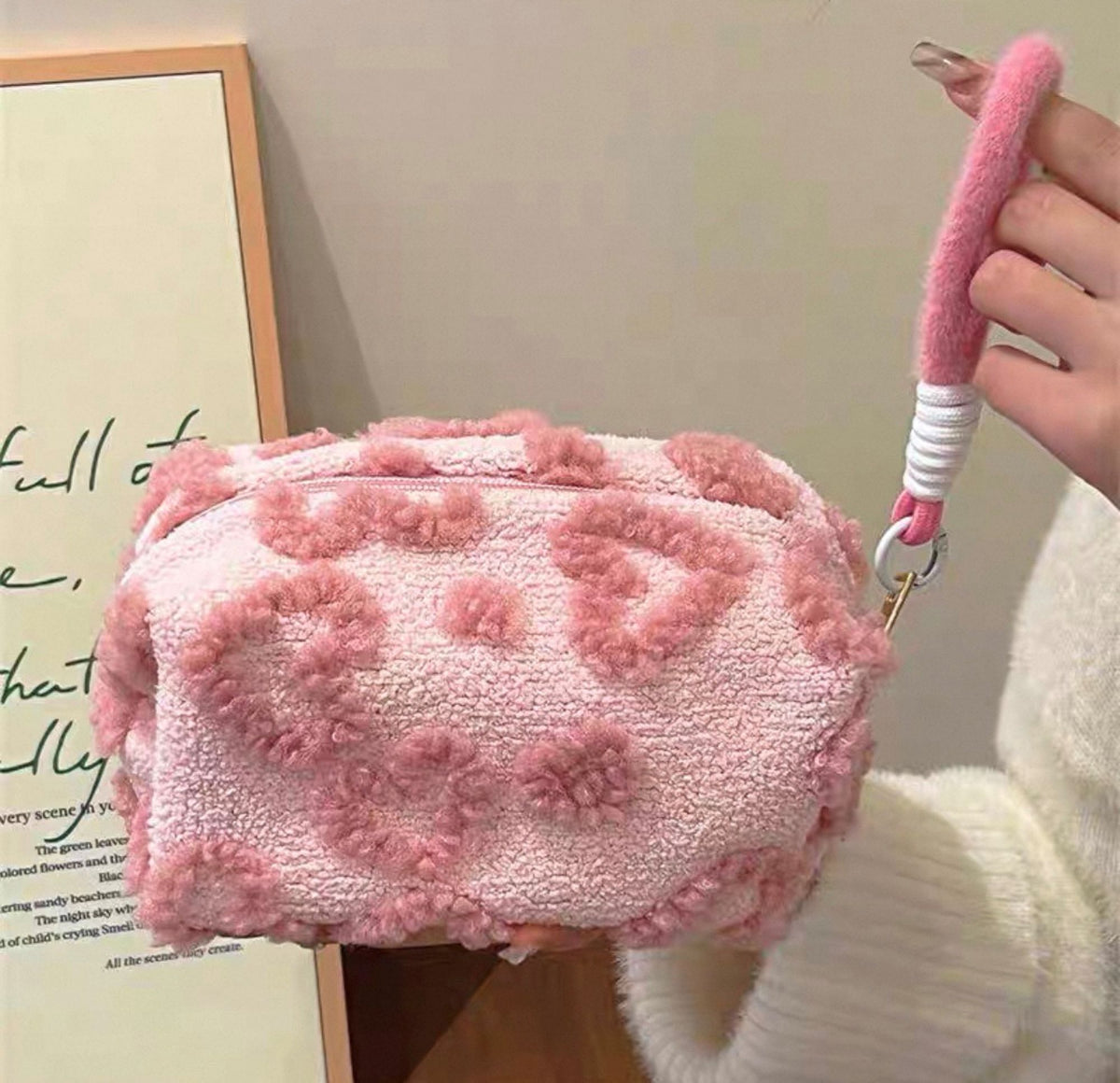 Plush Heart Makeup Pouch
