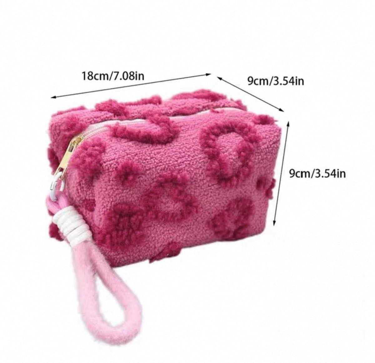 Plush Heart Makeup Pouch