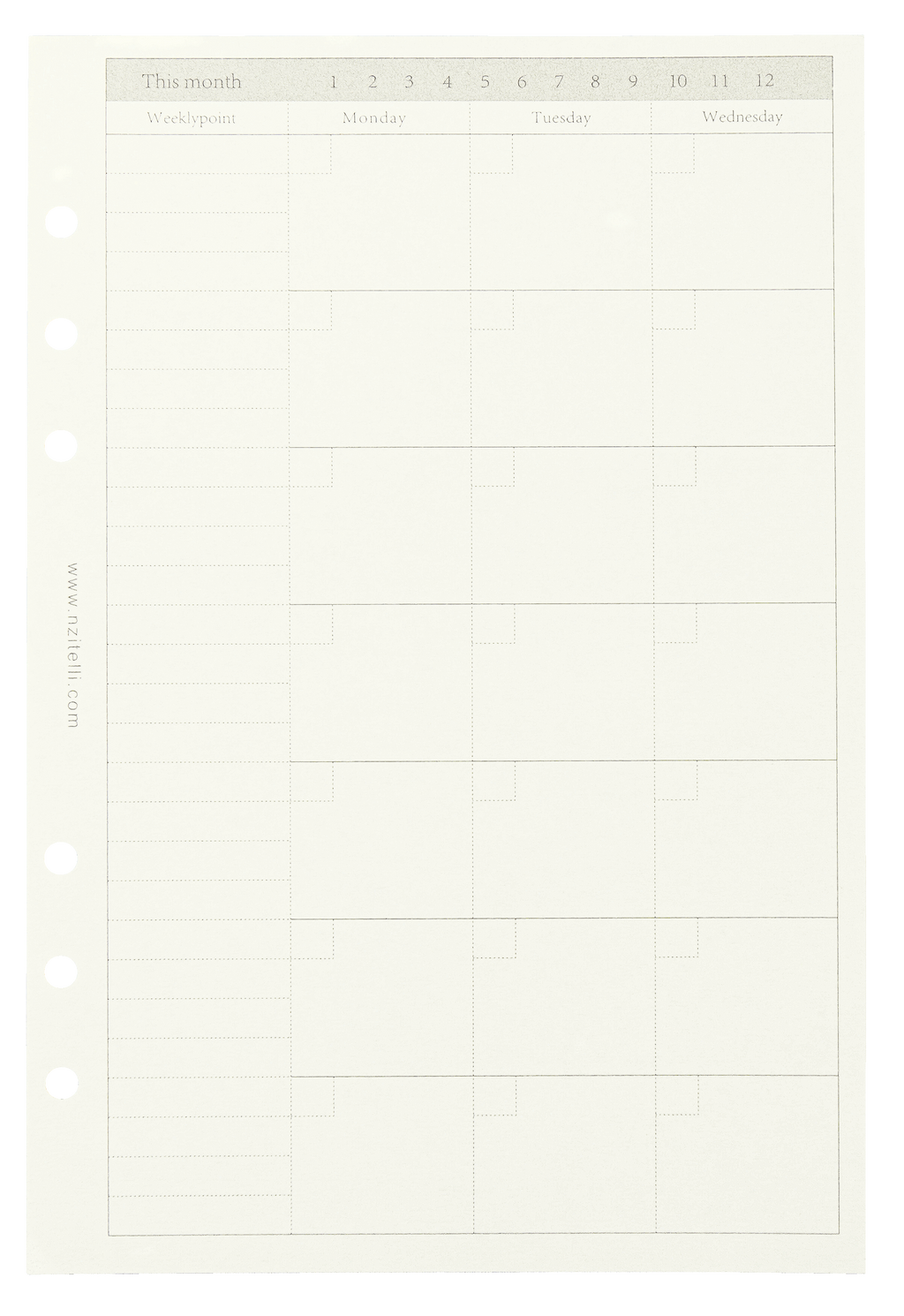 Planner Inserts – 120 gsm | 50 Sheets