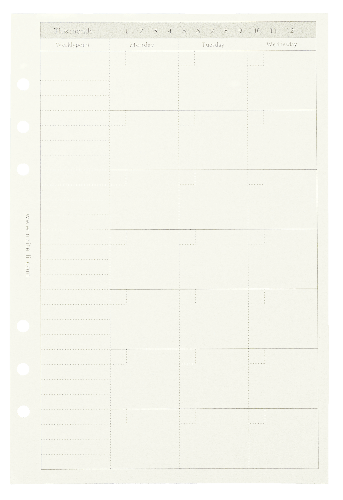 Planner Inserts – 120 gsm | 50 Sheets